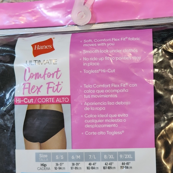 NEW Hanes Ultimate Comfort Flex Fit Hi-Cut Panties (4 Pack)Women's Size 8/XL - Picture 9 of 10